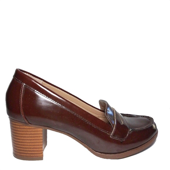 Style & Co. Shoes - Style&Co Brown Chunky Heel Loafers Size 7.5 M